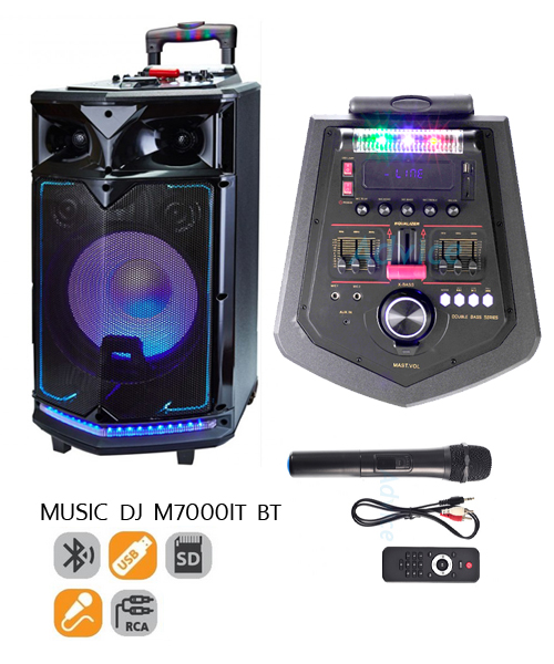 MUSIC DJ ลำโพงมีแอมป์ในตัว 12 นิ้ว MUSIC DJ M7000IT Portable Amplifier With Speaker